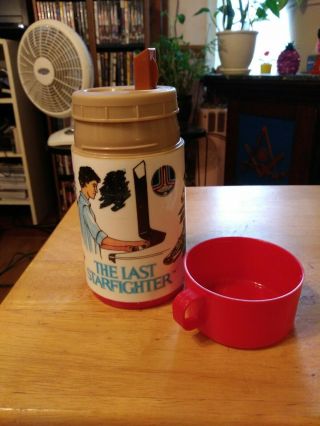 Vintage Htf 1984 The Last Starfighter Complete Plastic Thermos Only For Lunchbox
