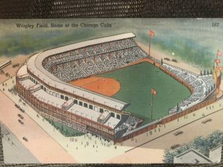 Vintage Postcard Wrigley Field Home Of Chicago Cubs