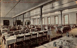 Vintage Postcard Interior Dining Room State Normal School Kutztown Pa 1920
