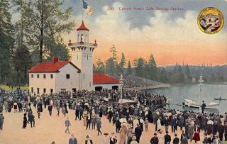 Us Life Saving Station,  Aype Seattle,  Wa 1909 Alaska Yukon Expo Vintage Postcard