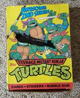 1990 Topps Teenage Mutant Ninja Turtles 2nd Series Box Of 48 And Poster