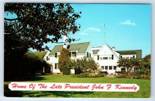 Vintage Postcard Late President John F Kennedy Jfk Home Hyannisport Cape Cod