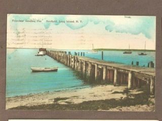 Vintage Postcard 1940 Founders Landing Pier Southold Long Island York