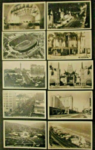 10 Rppc Vintage Los Angeles - Hollywood - Malibu 1939 - 40 Real Photo Postcards