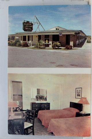 Florida Fl North Miami Beach Golden Arrow Motel Postcard Old Vintage Card View