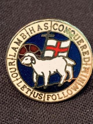 Lamb Of God Pin England Flag Our Lamb Has Conquered Let Us Follow Him Moravian