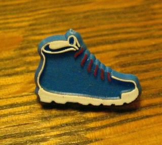 Blue High Top Sneaker Lapel Pin - Vintage 1980 ' s Wham Style Tennis Shoe Badge 2