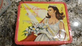 1972 Miss America Metal Lunch Box No Thermos Vintage Pageant Lunchbox