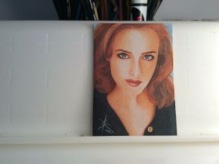 Dana Scully X - Files Pin Up Art Hand Made Drawing Sketch Card Aceo
