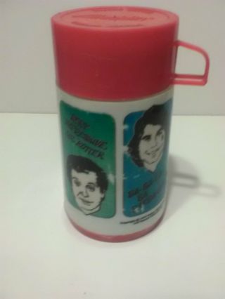 Welcome Back Kotter Thermos For Lunchbox 1977 Red top.  Good Shape 2