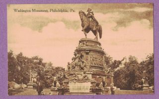 Philadelphia Pa Vtg Pc Sepia Tone Washington Monument