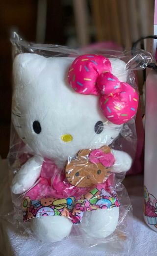 Nib Hello Kitty Cafe Exclusive Plush Kitty Girl Doll Sprinkle Bow Cookie