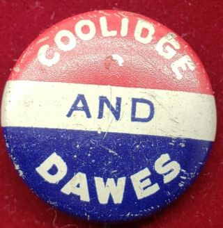 1924 Coolidge And Dawes Presidential Campaign Pin Pinback Button Green Duck Co.