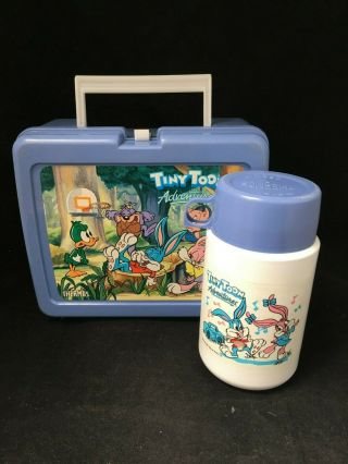 Tiny Toon Adventures Lunch Box Vintage 1990 Warner Bros.  With Thermos