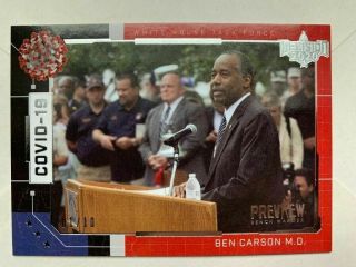 2020 Decision Preview Ben Carson Insert Card /10 Benchwarmer Wh Task Force