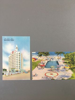The Ritz Carlton Plaza Hotel And Pool,  Miami Beach,  Fl,  Vintage Postcards