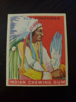 1933 Goudey Indian Gum 48 Red Tomahawk Great Color.