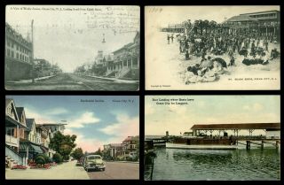 (4) Vintage Ocean City Nj Postcards 1900s - 1940s