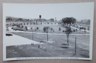 Vintage Rppc,  View Of Grounds,  Michigan State Prison,  Jackson,  Michigan