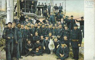 Vintage Naval Postcard,  Crew Of The U.  S.  Cruiser Cincinnati