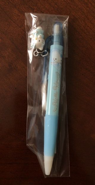 Rare Vintage 2001 Sanrio Hello Kitty Blue Angel Charm Mechanical Pencil Japannew