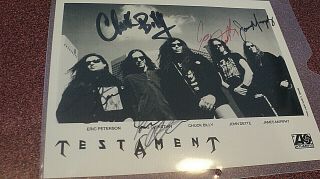 Testament Signed Autographed Promo Still Photo Framable From Metal Mike