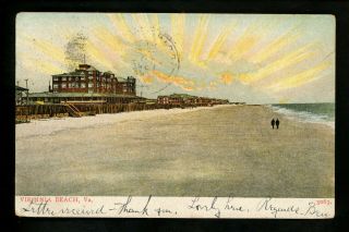 Virginia Va Postcard Virginia Beach View Bosselman Vintage 1907