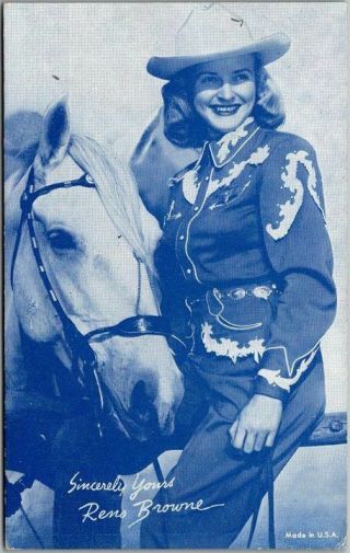 Vintage Reno Browne Mutoscope Arcade Card Postcard Cowgirl Actress 1950s