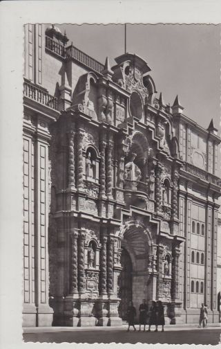 Lima,  Peru.  Church " La Merced " Jiron Union.  Vintage Rppc Postcard