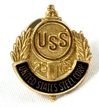 Vintage Employee 25 Years Uss United States Steel Corp Service Pin 1/10 10kgf