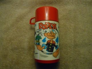 Aladdin Thermos For Lunch Box Popeye The Sailor Man 1980 Red King Syndicate