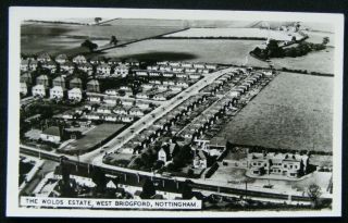 Vintage The Wolds Estate West Bridgford Nottingham Rp Aerial Postcard