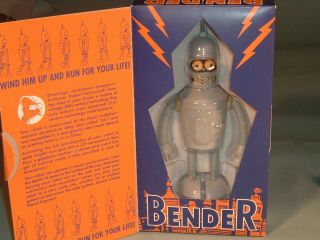 Futurama Bender Robot Wind Up Action Toy 2000 Flap Box
