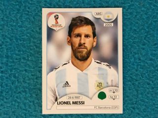 N°288 Lionel Messi Fifa World Cup 2018 Russia Panini Sticker Foot Rookie Card