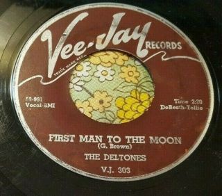 R&b Doo Wop Rocker 45 Deltones First Man To The Moon Vee Jay Hear