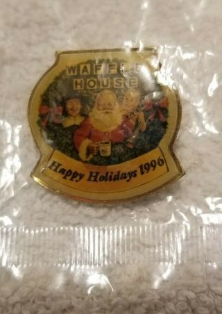 Waffle House Happy Holidays 1996 Lapel Pin Santa Pilgrim Years Baby Mip