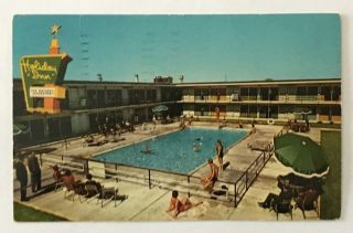 Il Postcard Holiday Inn Hotel & Pool View - East Peoria,  Illinois Vtg 1965 Bb