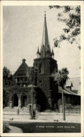 St Rose Church Santa Rosa California 1920s Vintage Pnc Postcard