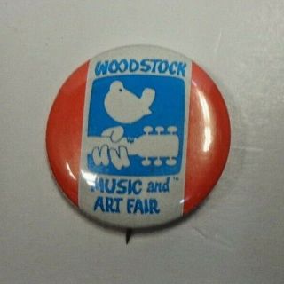 1969 Woodstock Music And Art Fair,  Vintage Button,  1 1/4 " Diameter