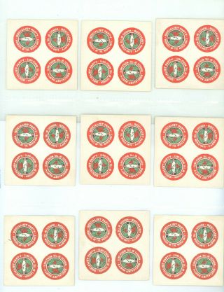 9 Uncut Blocks Of Official Vintage 1912 - 16 Socialist Party Pinback Button Papers