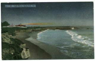 Lighthouse Santa Cruz California Vintage Postcard
