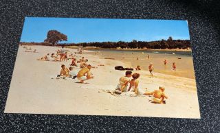 Vintage Chrome Postcard - Beach At Folsom Lake State Park,  Ca
