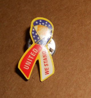 United We Stand The Home Depot Ribbon Vintage Pin Charm Porcelain 1 X ½