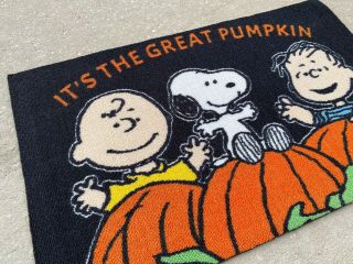Peanuts Snoopy Charlie Brown Floor Mat Great Pumpkin Thanksgiving Halloween