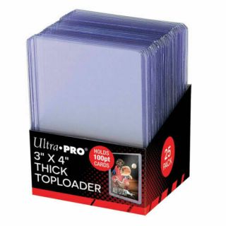 Ultra Pro 3 " X 4 " 100pt Thick Toploader Card Protectors - Packet Of 25