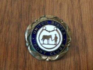 Vintage United States Pony Clubs Enameled Equestrian Horse Pin Lewis Badges Uk
