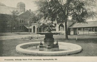 Vintage Postcard Fountain,  Illinois State Fair Grounds,  Springfield,  Ill.