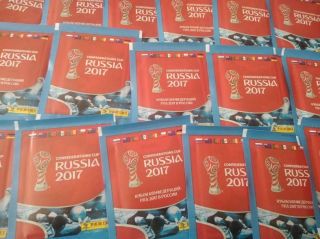Italy 2017 Panini Confederations Cup Russia Sticker Pack X50