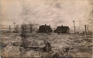 Xc317 Vintage Rppc Postcard,  Herkimer Ny Flood Of 1910 Home Ruins