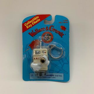 Rare Nos Vintage 1989 Wallace & Gromit Figure Key Chain Ring Cooker Robot